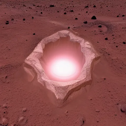 Image similar to dimensional portal on the ground on mars