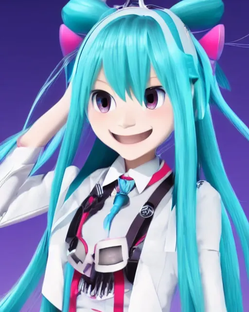 Image similar to Hatsune Miku in the role of Jonny Silverhand, amazing short, 8K, IMAX, ultra detailed