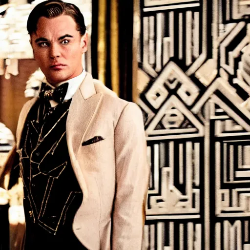 Image similar to a film still of Jonathan Joestar in The Great Gatsby(2013)