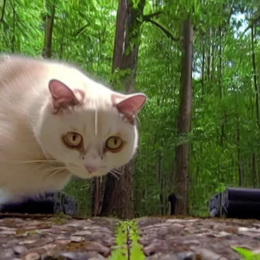 Image similar to world's fattest cat urban trail cam cctv footage