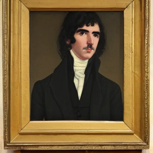 Image similar to regency era painting of a young george harrison in the style of leighton