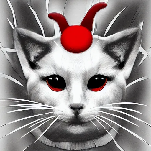 Prompt: a Pennywise cat,digital art