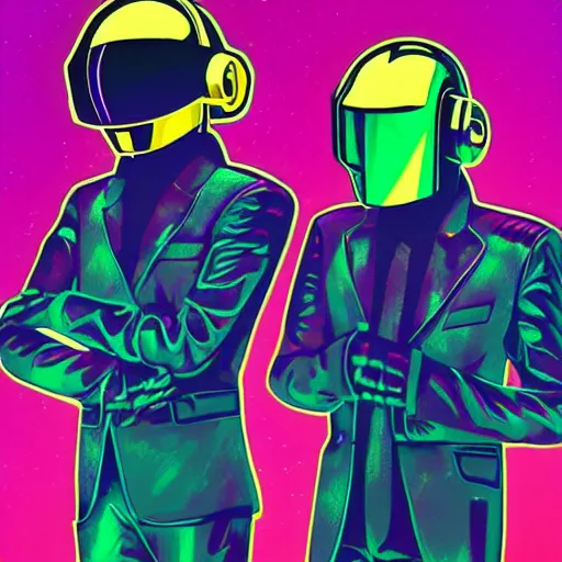 Image similar to daft punk concert in 1 bit art style