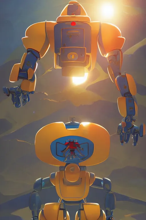 Image similar to metabots medabots medarotto medarot robot minimalist comics, behance hd by jesper ejsing, by rhads, makoto shinkai and lois van baarle, ilya kuvshinov, rossdraws global illumination ray tracing hdr radiating a glowing aura