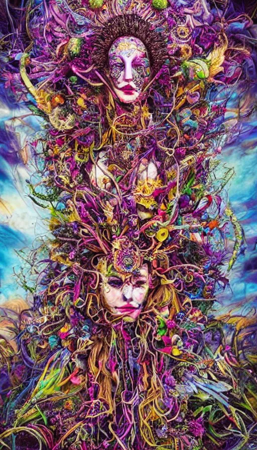 Image similar to psytrance artwork, by kirsty mitchell