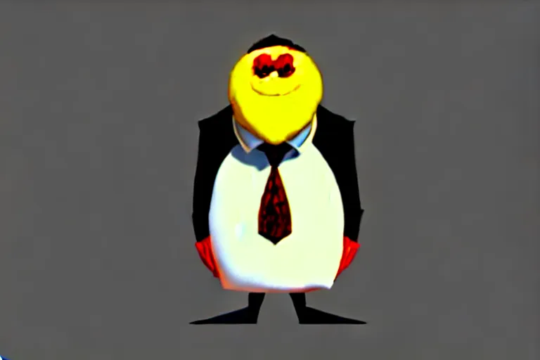 Prompt: flat 2 d : : cockroach character securityguard : : black suit tie : : head torso legs feet : : lorax movie : : nightmare before christmas : : artstation