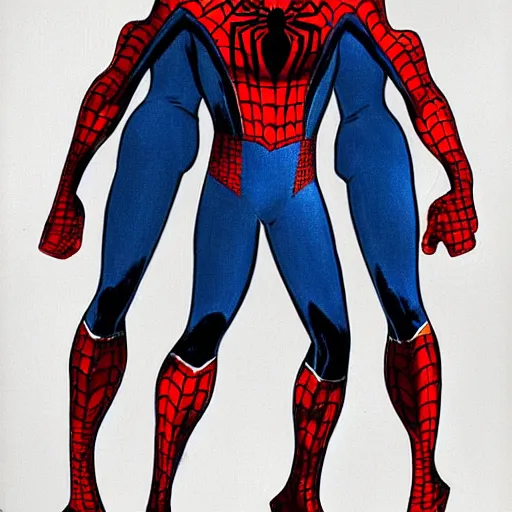 Prompt: a colored sketch of a spider - man suit designed by gianni versace