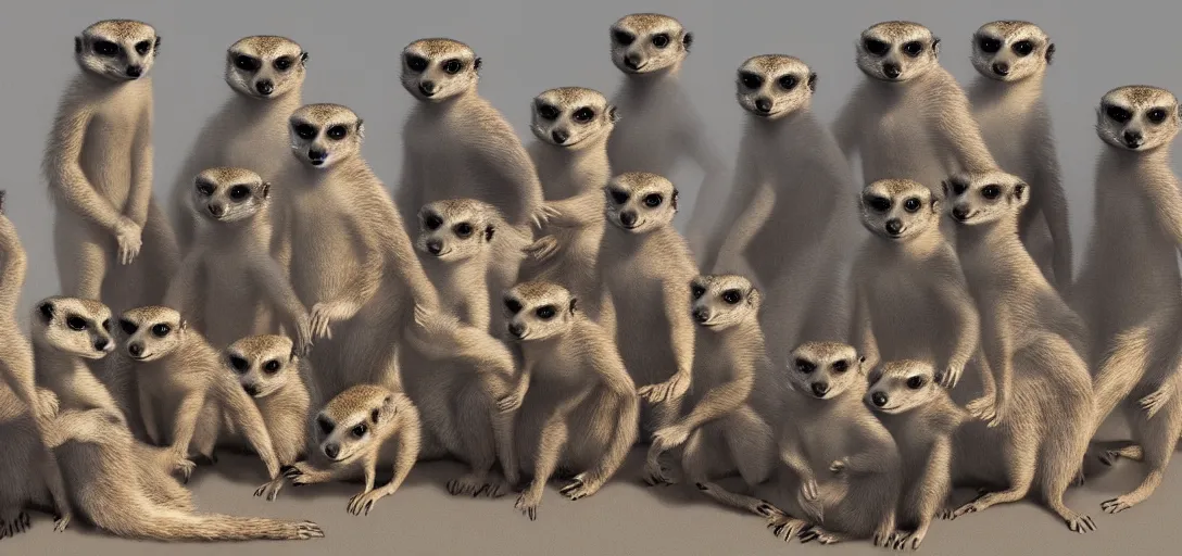Image similar to meerkat sit in a circle and burn putin, artstation