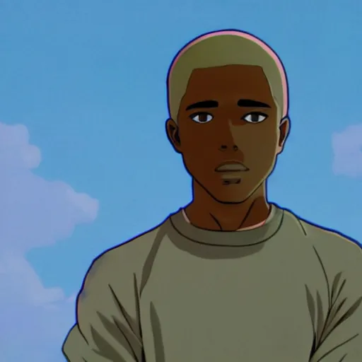 Image similar to anime still of frank ocean