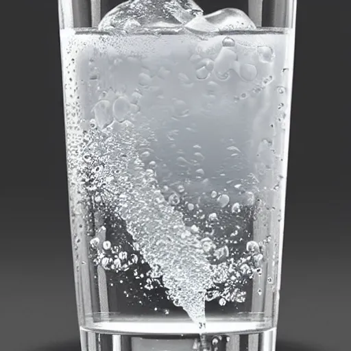 Prompt: fizzy water carbonated dissolving tab