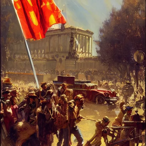 Image similar to detailed cinematic wide shot of berlin 1 9 3 0 german flag smooth, sharp focus, ultra realistic, spring light, painting by gaston bussiere, craig mullins, j. c. leyendecker