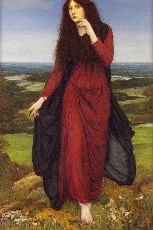 Prompt: a pre raphaelite painting of Jane Burden by dante gabriel rossett