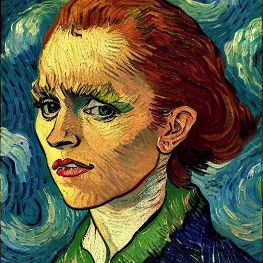 Image similar to vincent van gogh style painting of emma watson