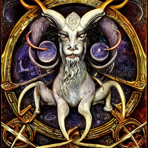 Image similar to detailed and sharp aries zodiac artwork, mystic style, detailed, 8 k, detailed, symmetrical, by brian froud