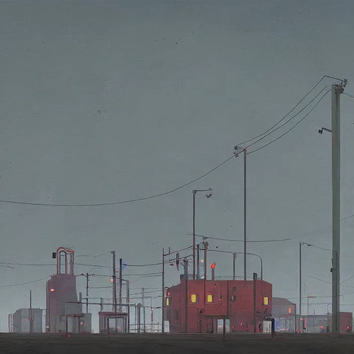 Image similar to factory, by simon stalenhag