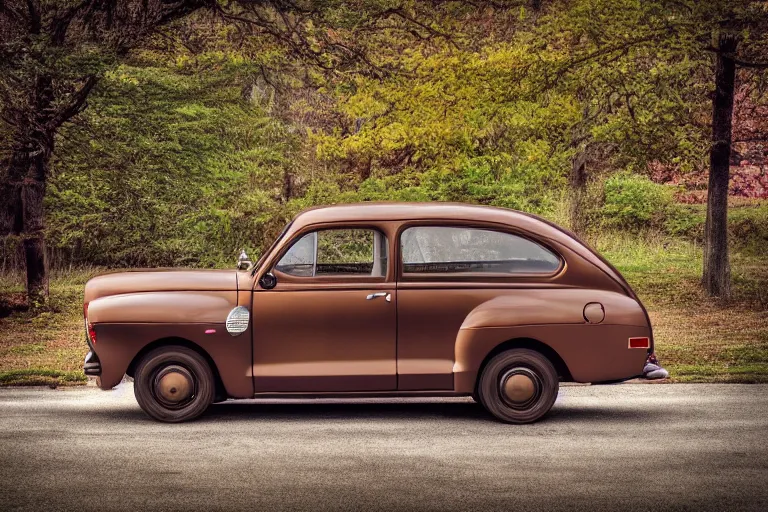 Prompt: stylized poster of a single 1945 Dodge Omni, (Sony a7R IV, symmetric balance, polarizing filter, Photolab, Lightroom, 4K, Dolby Vision, Photography Award)