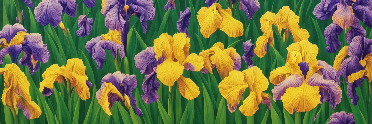 Prompt: iris flower painting magritte