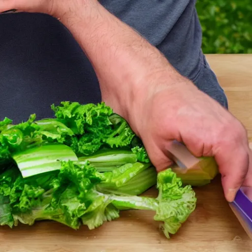 Prompt: first person view, pov, 9 0 degrees fov, me cutting vegetables