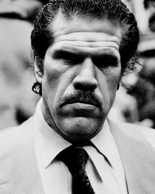 Image similar to film still close up shot of ron perlman as vito corleone from the movie the godfather. photographic, photography