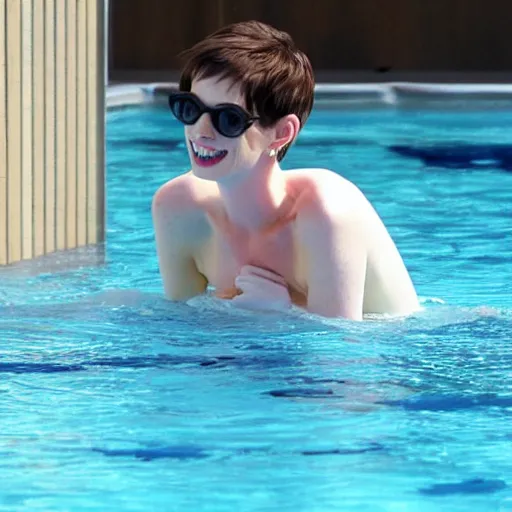 Image similar to Anne Hathaway In a swimming pool swimming