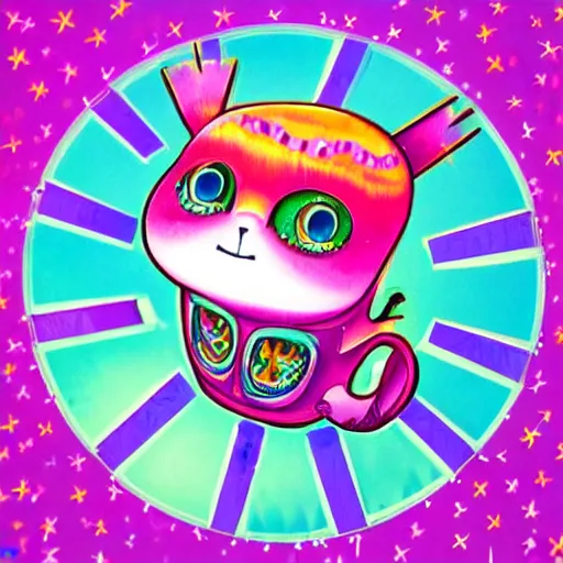 Prompt: poked bot from poked studio uk, bot art by lisa frank