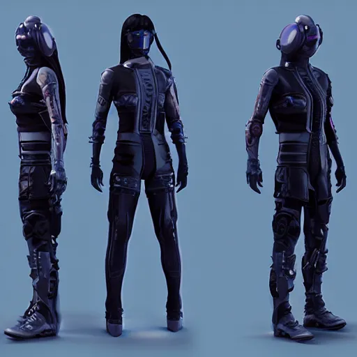 Image similar to Cyberpunk Character, Unreal Engine 5, Cinema4D, Detailed Character Design