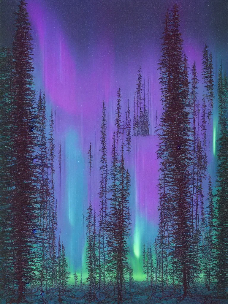 Image similar to northern lights by gerhard richter | northern lights by beeple | thorncrown chapel johfra bosschart