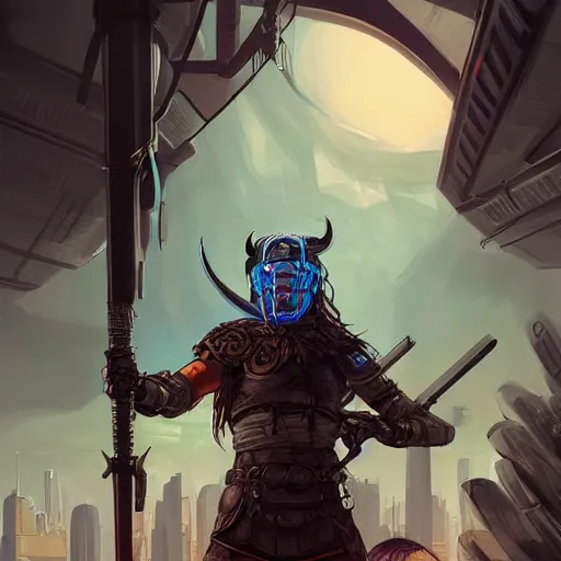 Image similar to cyberpunk viking helmet mask warrior goddess robot ninja fantasy, art gta 5 cover, official fanart behance hd artstation by jesper ejsing, by rhads, makoto shinkai and lois van baarle, ilya kuvshinov, ossdraws