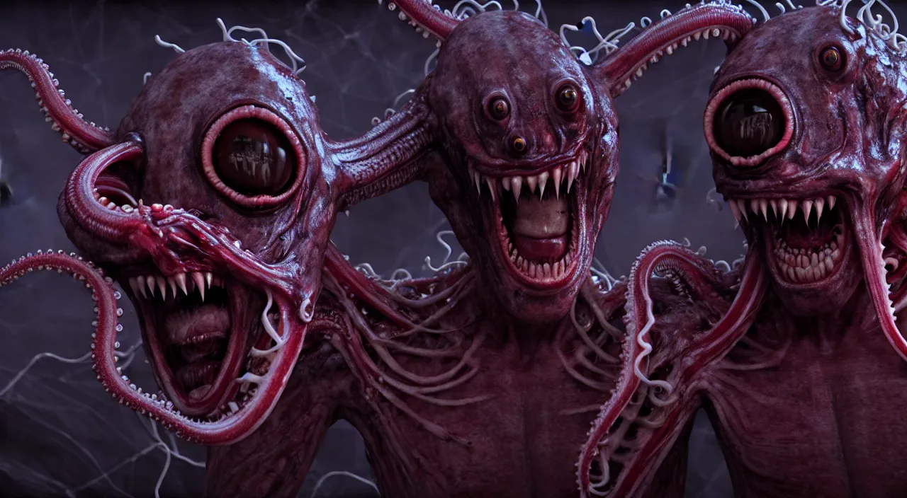 Prompt: gary busey as a monster with tentacles, horror video game, sci fi horror, alien ( 1 9 7 9 ), body horror, unreal engine, octane render, depth of field, cycles render, hd