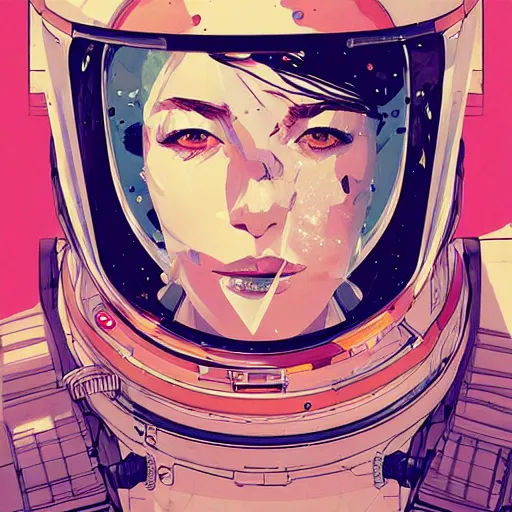 Image similar to a portrait of an astronaut in a scenic environment by conrad roset, hyperdetailed, cyberpunk, cool, cybernetically enhanced, trending on artstation