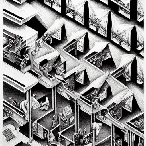 Prompt: MC Escher Painting