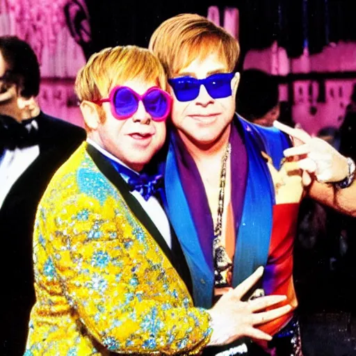 Image similar to gay puting kissing elton john