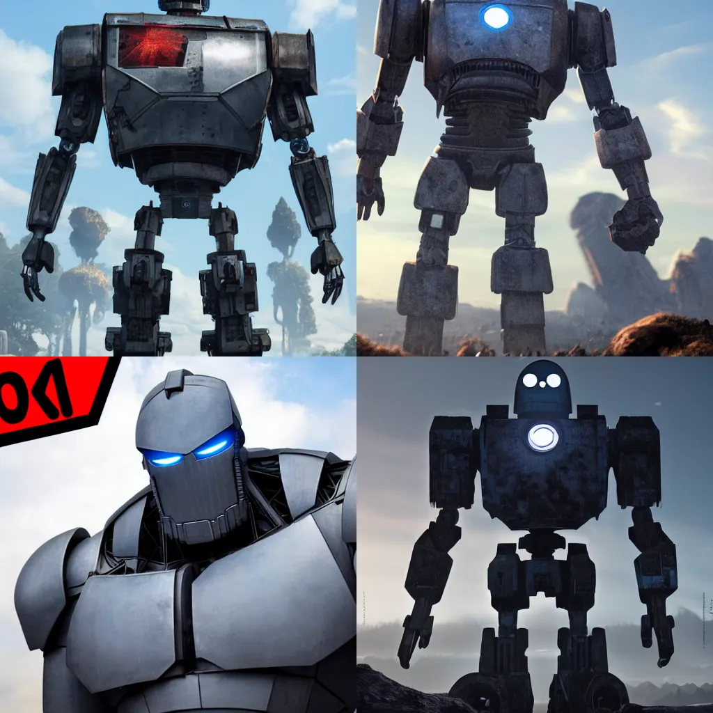 Prompt: gigachad iron giant, 8k, hd