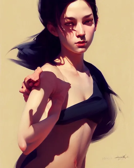 Image similar to stylized portrait of an artistic pose, composition, young dhasia whezka, realistic shaded, fine details, realistic shaded lighting poster by ilya kuvshinov, magali villeneuve, artgerm, jeremy lipkin and michael garmash and rob rey