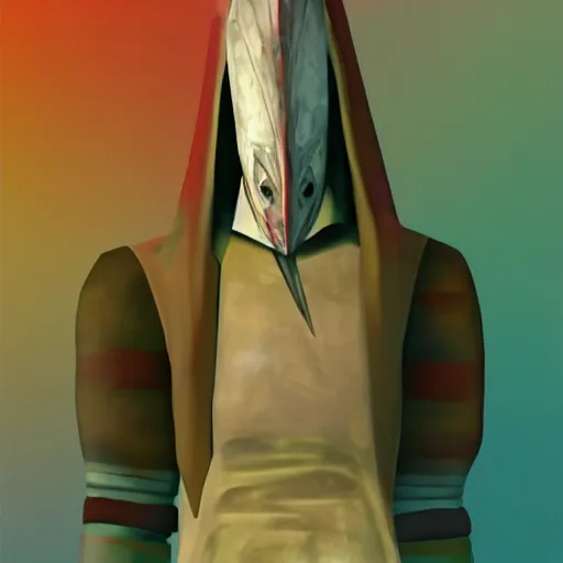 Image similar to pyramid head from silent hill in pixar style, cute colorful adorable, cgi render