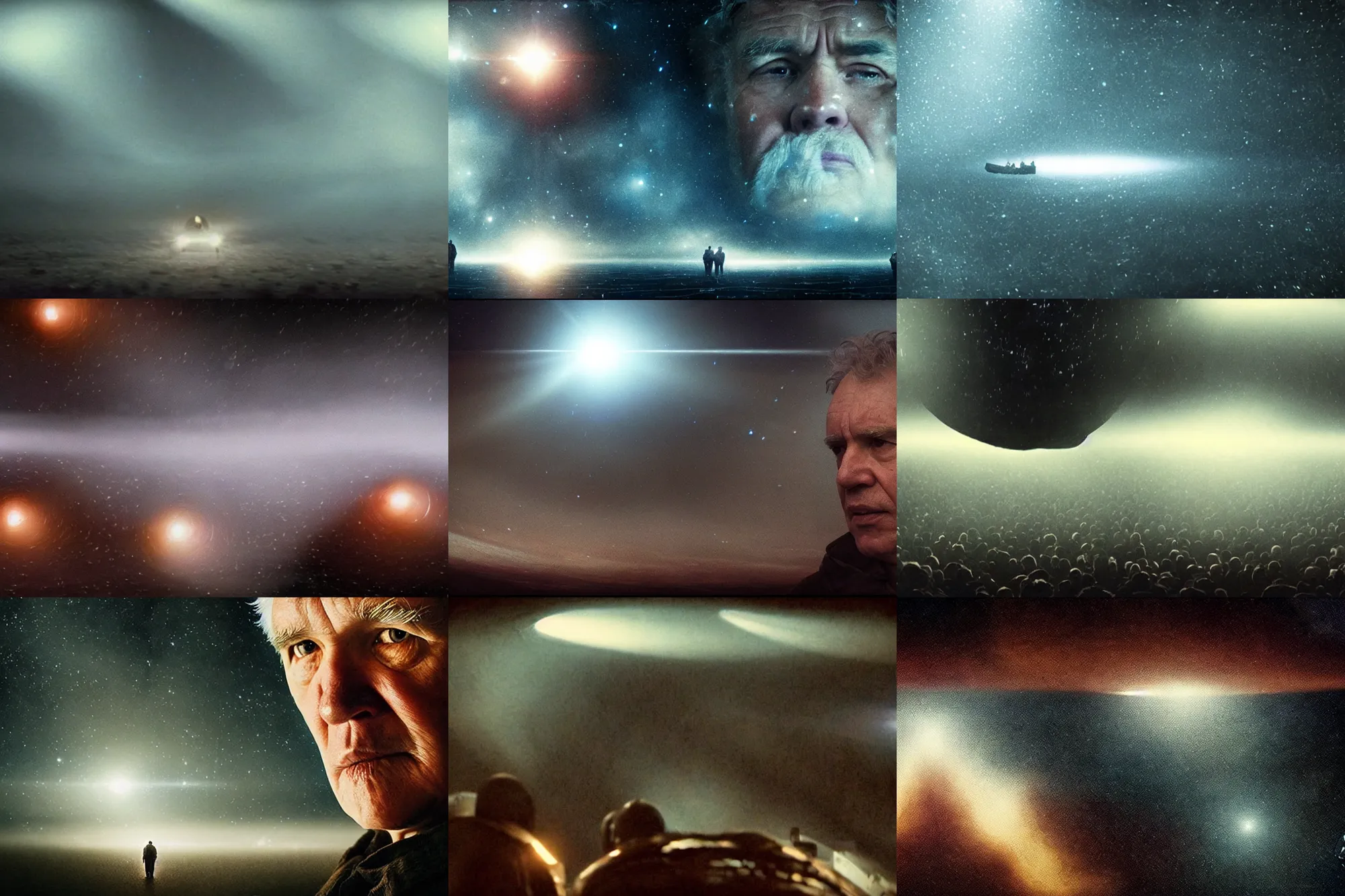 Prompt: the chant of unnembered faces | interstellar movie by ridley scott with cinematogrophy of christopher doyle and art direction by hans giger, anamorphic bokeh and lens flares, 8 k, higly detailed masterpiece, fog