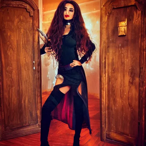 Image similar to Eleni Foureira dressed as Hermione