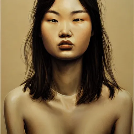 Prompt: a woman, a photorealistic painting by wang duo, featured on cg society, photorealism, behance hd, ultrafine detail, high detail