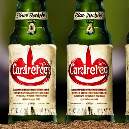 Image similar to advertisement of new Carlsberg beer made with authentic human feces