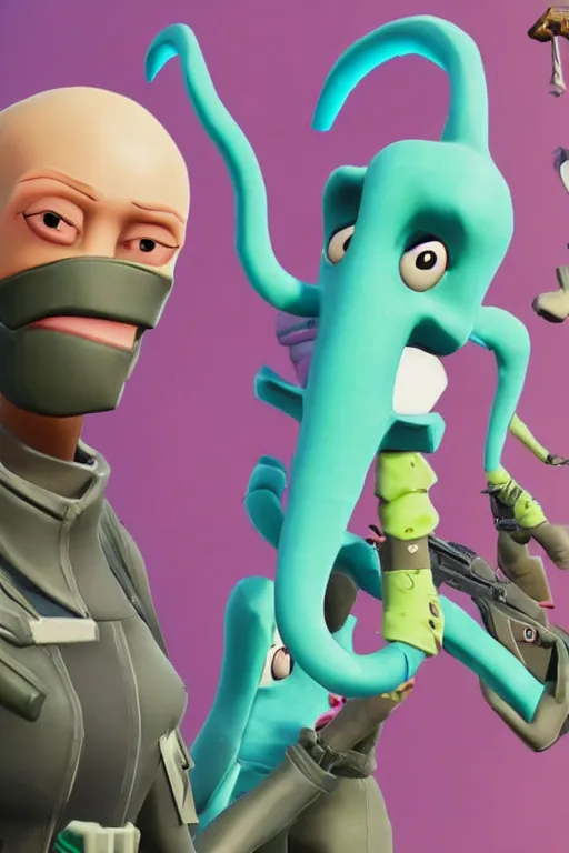 Prompt: squidward new Fortnite character leak