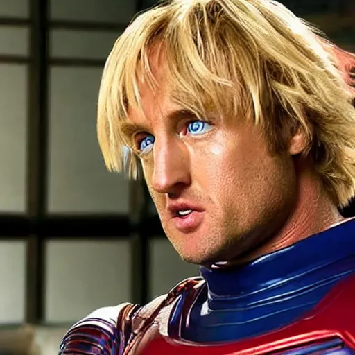 Image similar to movie still of owen wilson starring as vegeta in the 2 0 2 8 live action dragon ball z movie