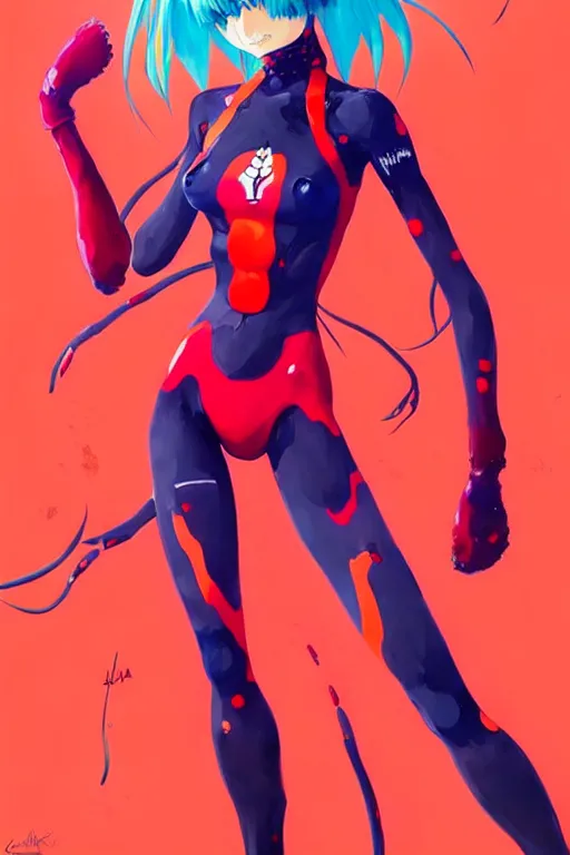 Image similar to a ultradetailed full body painting of asuka langley from evangelion, by conrad roset, greg rutkowski and ilya kuvshinov trending on artstation