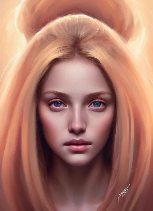Prompt: beautiful feminine face!! portrait of young woman blessed by god with ever - increasing physical mental perfection, blonde, symmetrical! intricate, sensual features, highly detailed, divine holy perfection!! smile, digital painting, artstation, concept art, smooth, sharp focus, illustration, art by artgerm and greg rutkowski and alphonse mucha