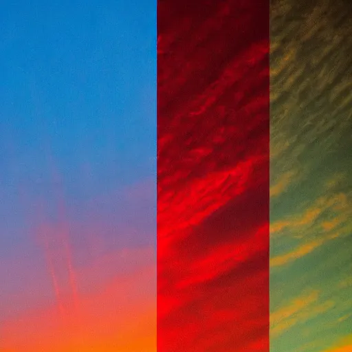 Image similar to red blue and yellow sky