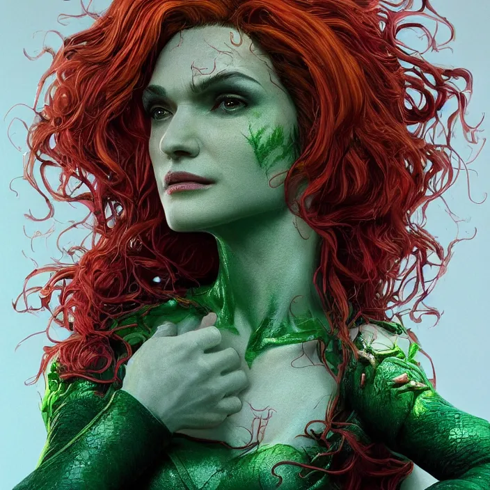 Prompt: portrait of Rachel Weisz as a Poison Ivy in Batman & Robin 1997. intricate artwork. by Tooth Wu, wlop, beeple, dan mumford. octane render, trending on artstation, greg rutkowski very coherent symmetrical artwork. cinematic, hyper realism, high detail, octane render, 8k