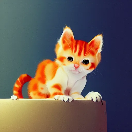 Prompt: goro fujita ilustration a cute playful kitten by goro fujita, painting by goro fujita, sharp focus, highly detailed, artstation