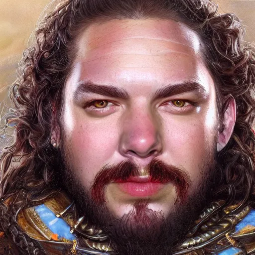 Image similar to Post Malone as a fantasy D&D character, close-up portrait art by Donato Giancola and James Gurney, digital art, trending on artstation