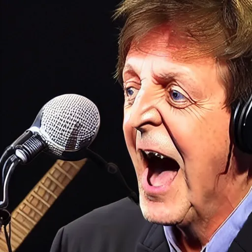 Image similar to paul mccartney singing hey jude in the studio