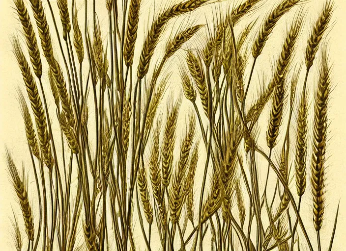 Prompt: botanical poster of wheat