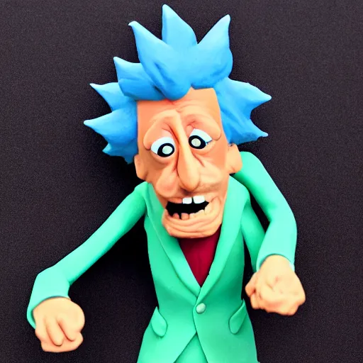 Image similar to Rick Sanchez, claymation style